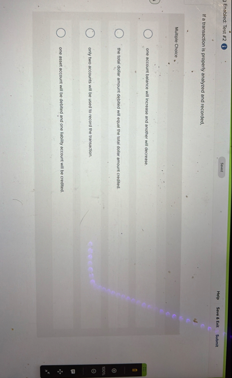 Enabled: Test # 2 ( i ) Help Save 8 Exit Submit