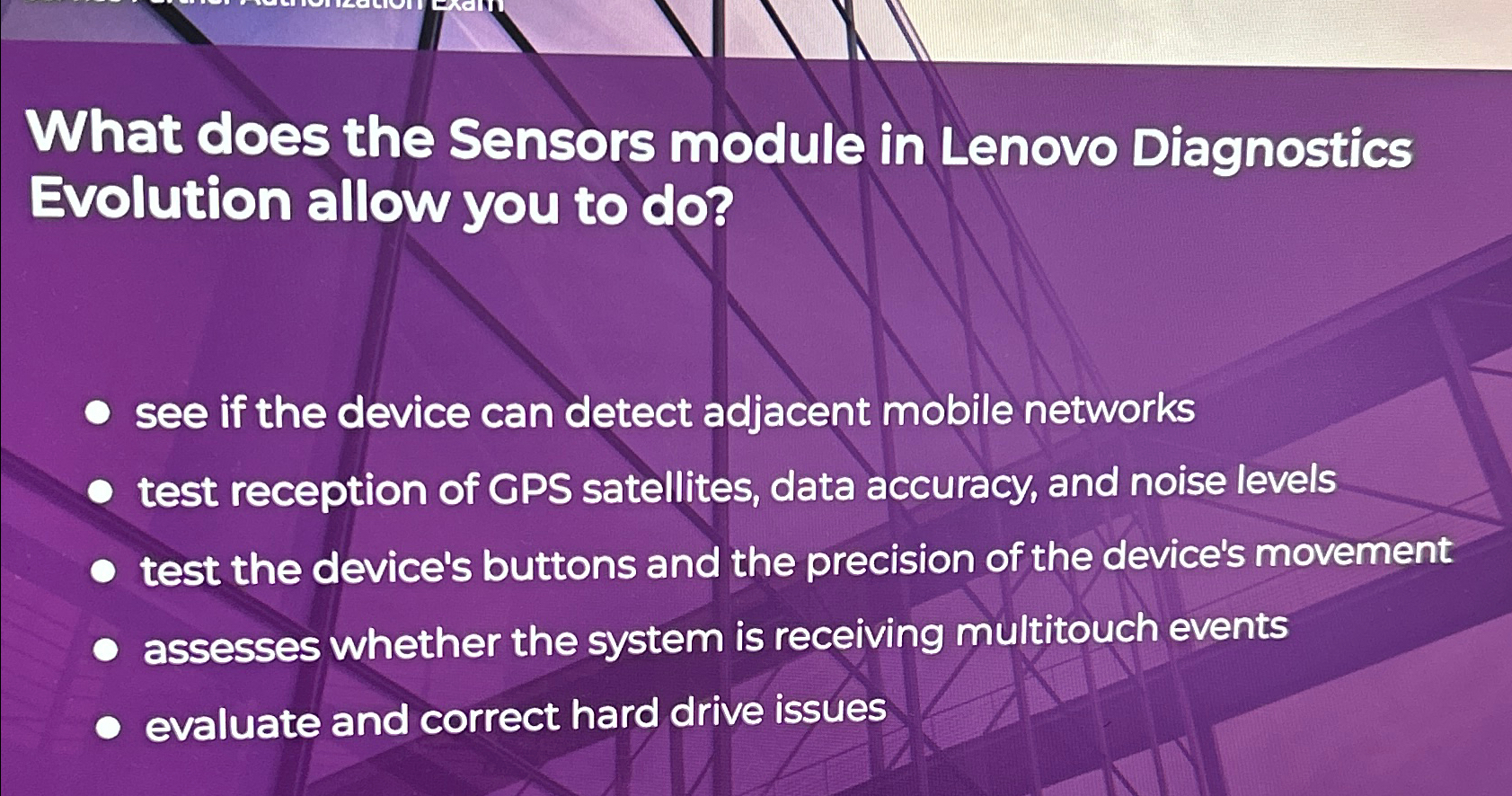 What does the Sensors module in Lenovo