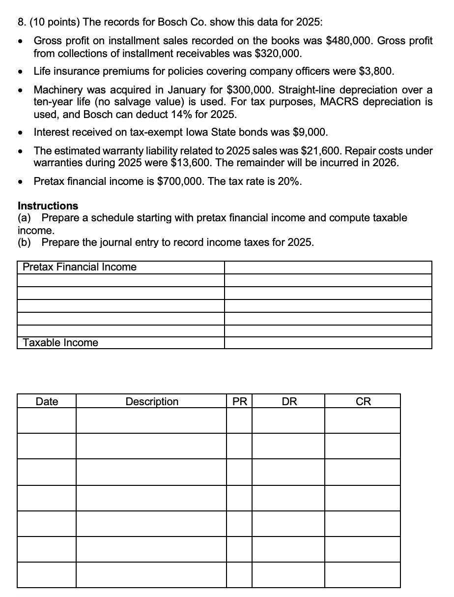 the records for Bosch Co . show this data for 2 0