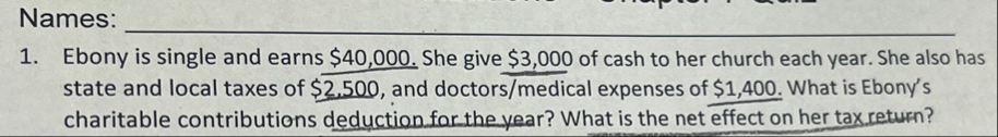 Names: Ebony is single and earns $ 4 0 , 0 0 0 .