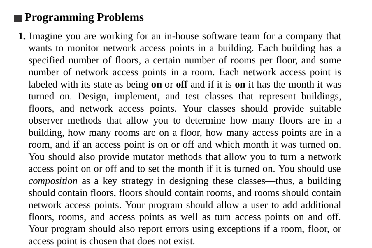 Programming Problems using c + + Imagine you are