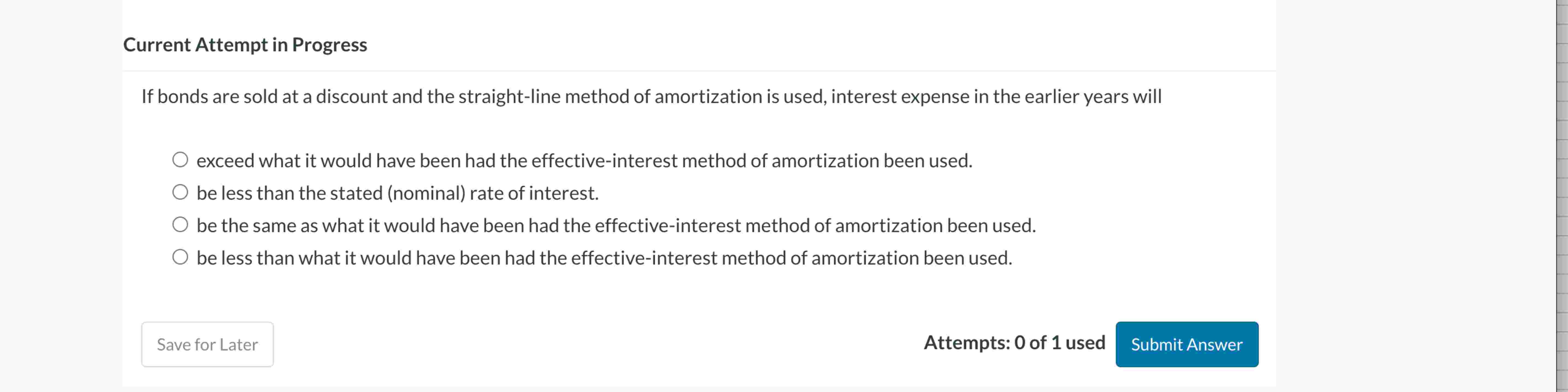 Current Attempt in Progress If bonds are sold at