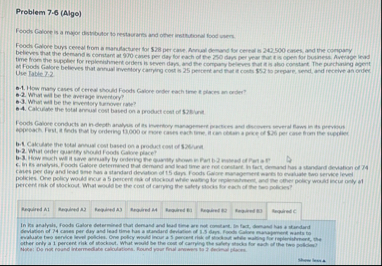Problem 7 . 6 ( Algo ) Fooch folione barts remed