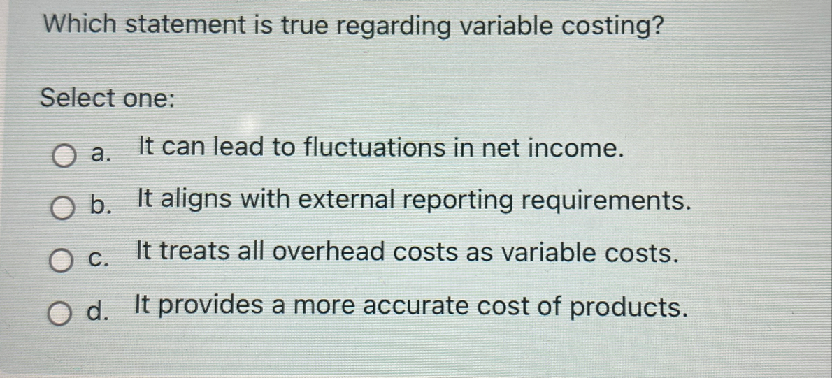Which statement is true regarding variable