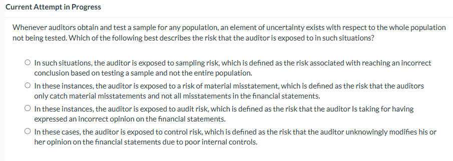 Current Attempt in Progress Whenever auditors