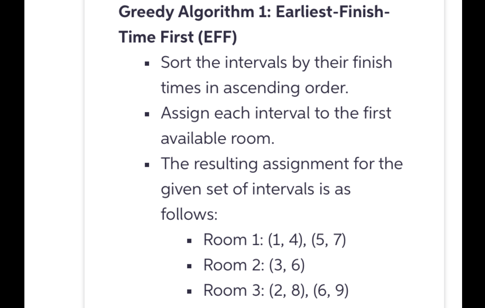 Greedy Algorithm 1 : Earliest - Finish - Time