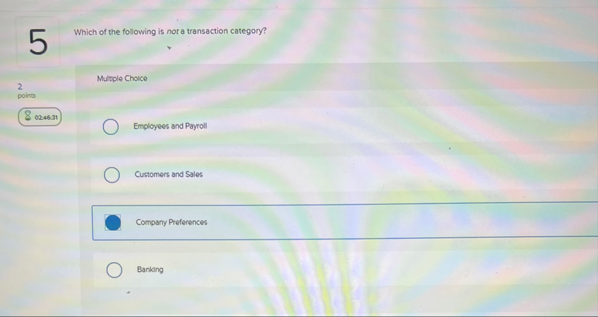 5 Which of the following is not a transaction
