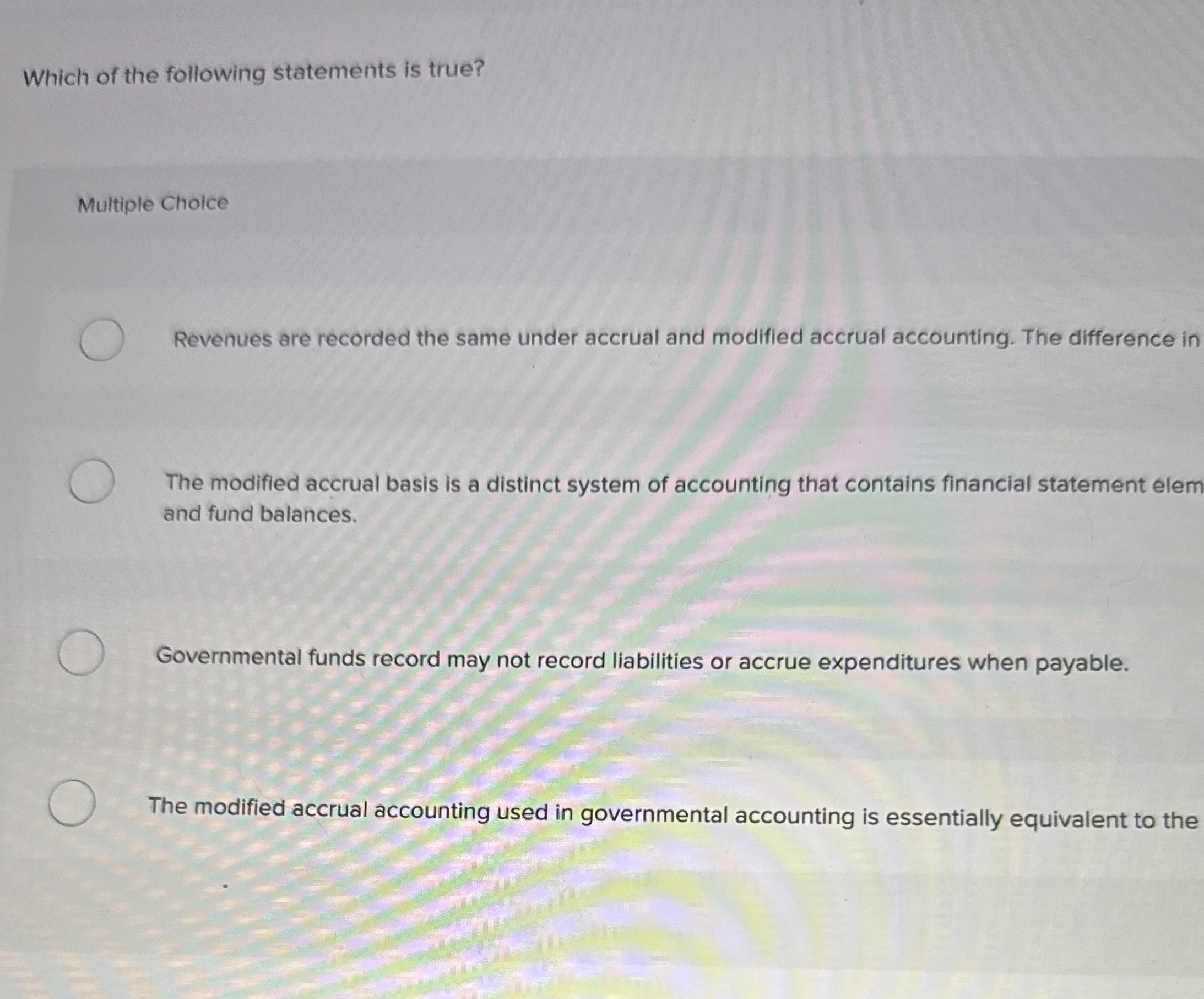 Which of the following statements is true?