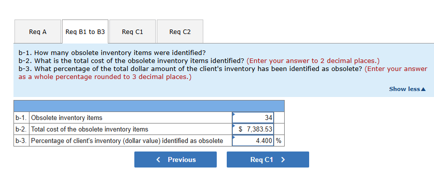 b - 1 . How many obsolete inventory items were