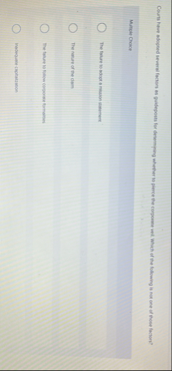 Courts have adopted seversl factors as guideposts