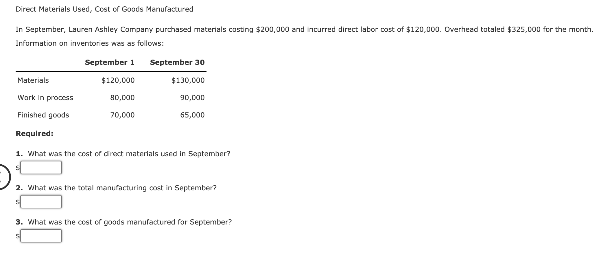 Materials$ 1 2 0 , 0 0 0 $ 1 2 0 , 0 0 0 Work in