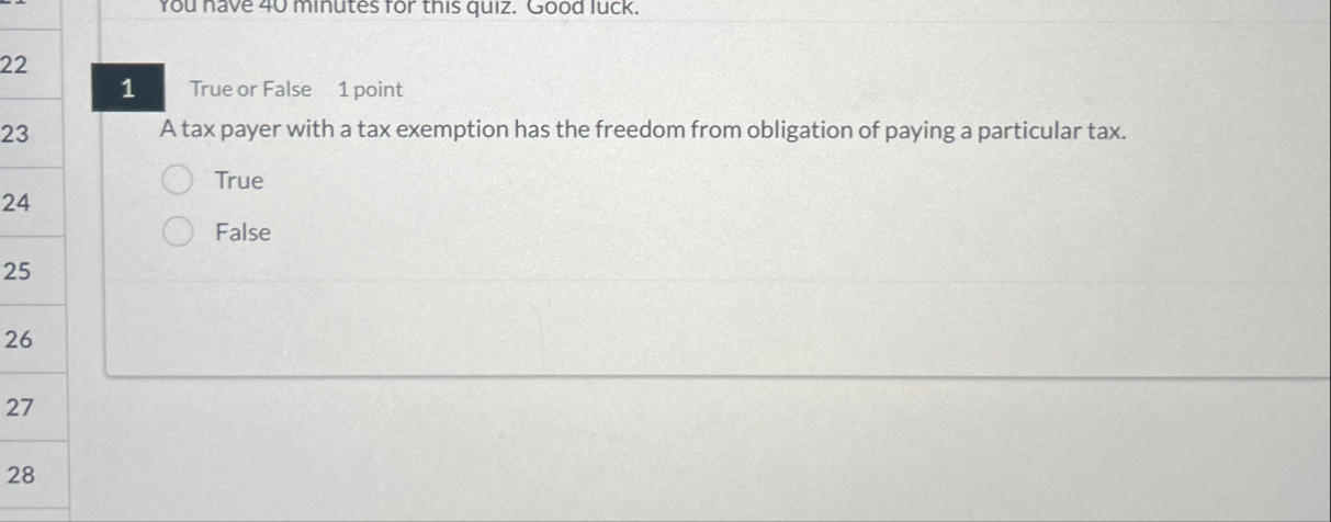 2 2 1 True or False 1 point 2 3 A tax payer with