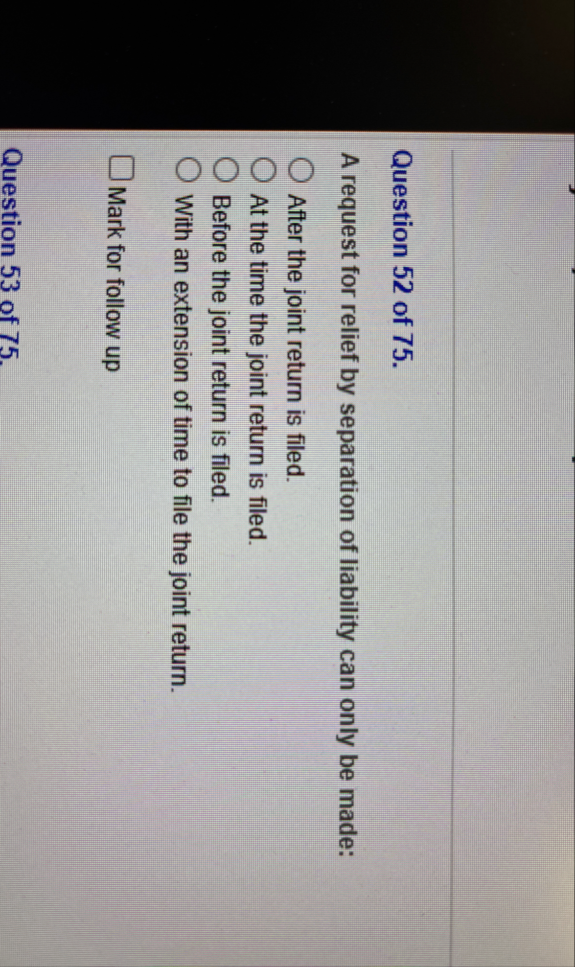 Question 5 2 of 7 5 . A request for relief by