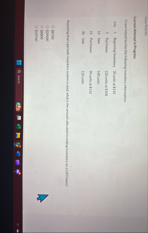 View Policies Current Attempt in Progress Crane