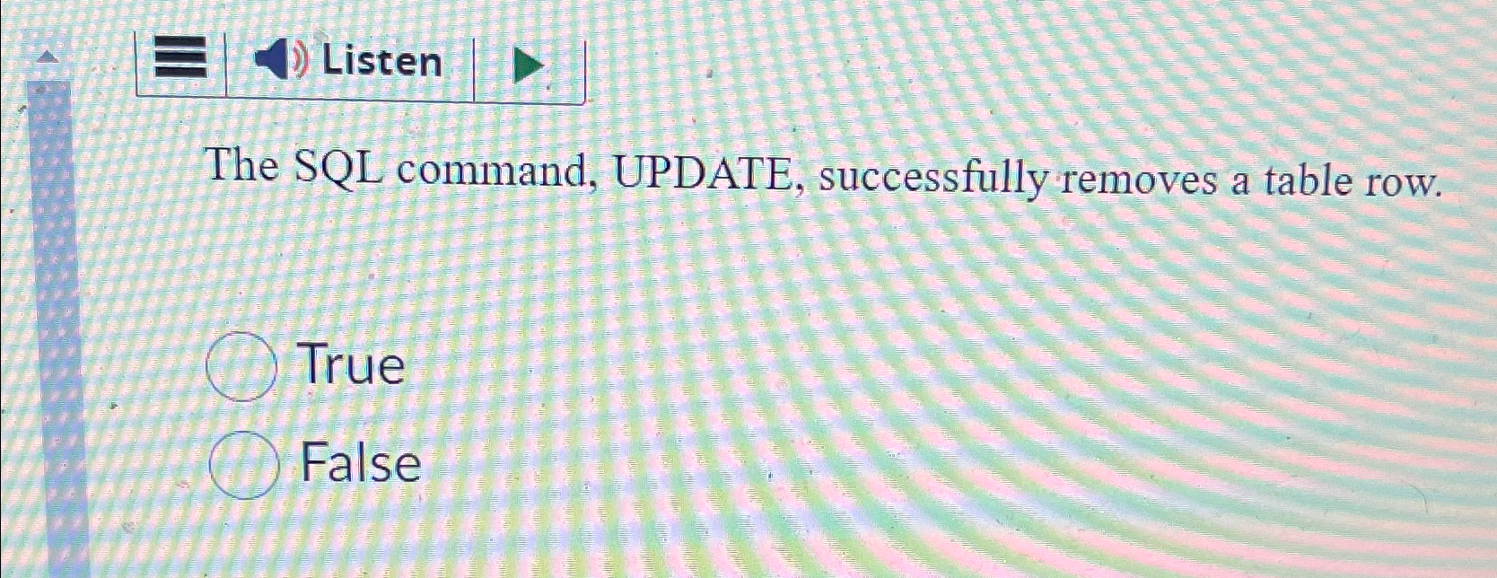 Listen The SQL command, UPDATE, successfully