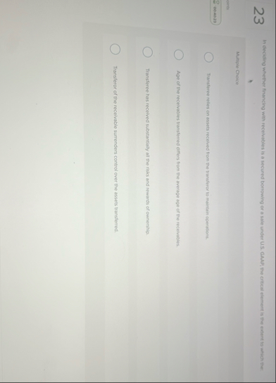 In deciding whether financing wath recelvabies is