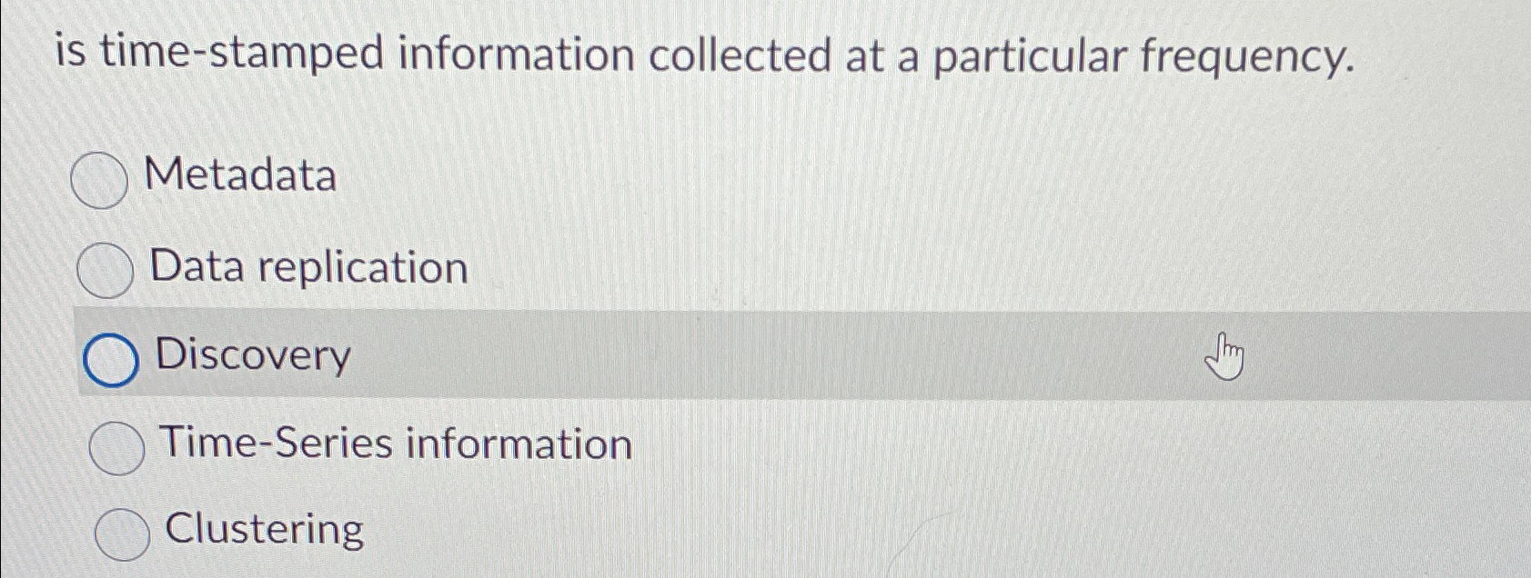 is time - stamped information collected at a