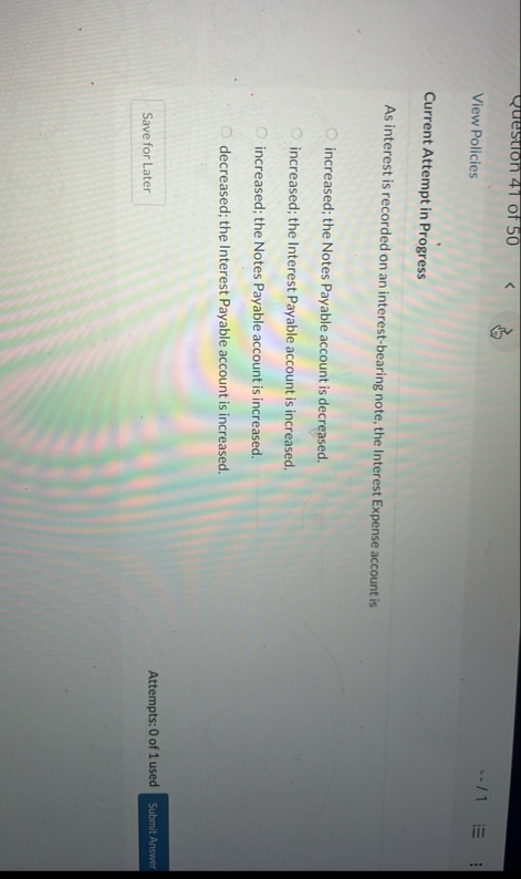 View Policies Current Attempt in Progress As