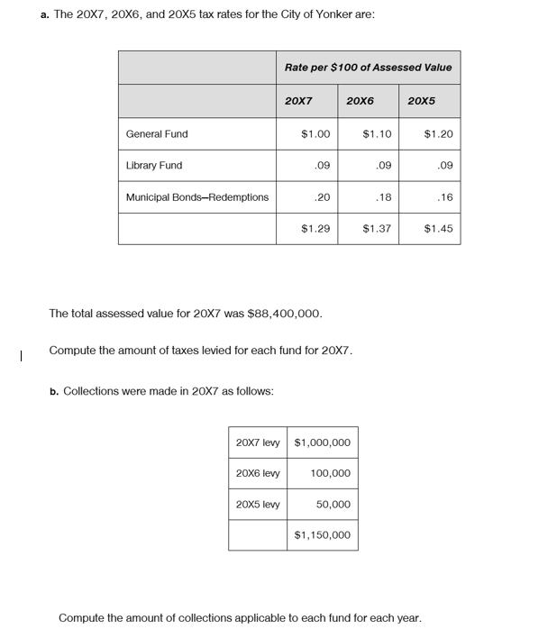 a . The 2 0 X 7 , 2 0 X 6 , and 2 0 X 5 tax rates