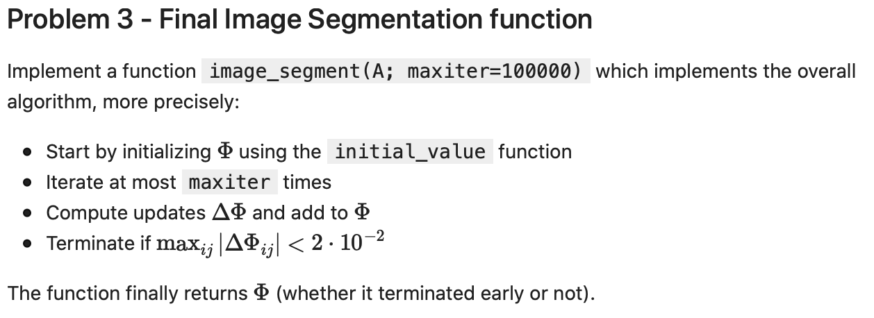 Algorithm MUST DO IN JULIA CODE The segmentation
