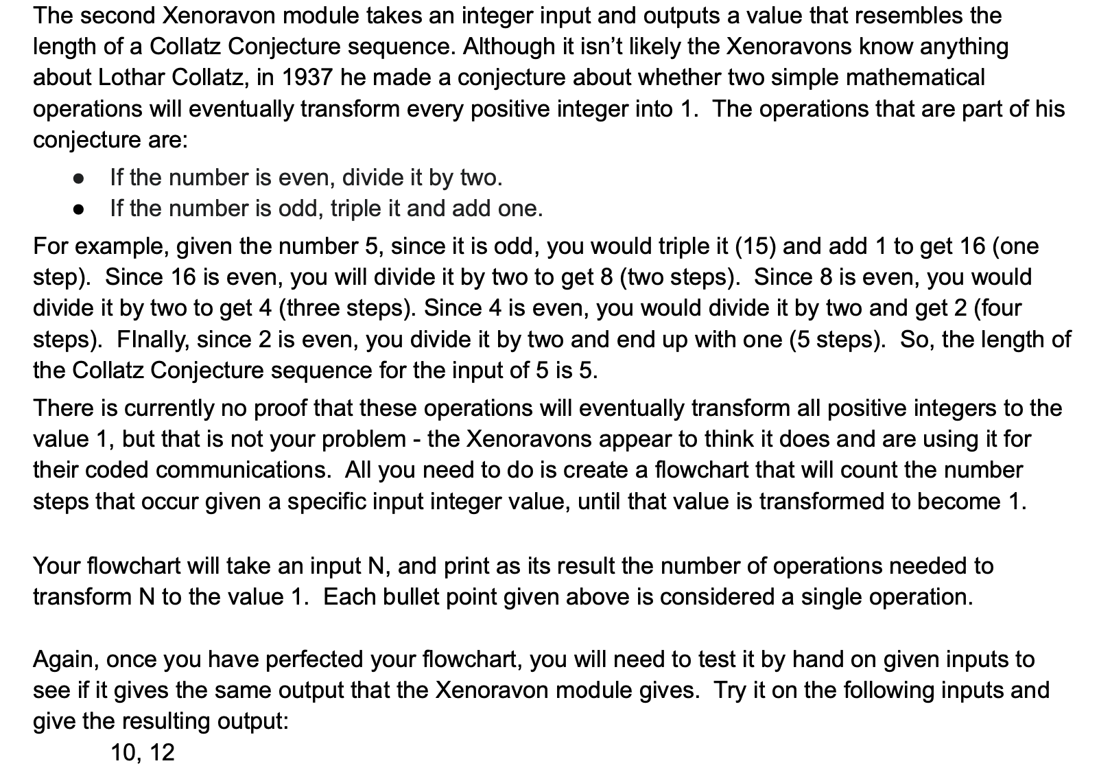 The second Xenoravon module takes an integer