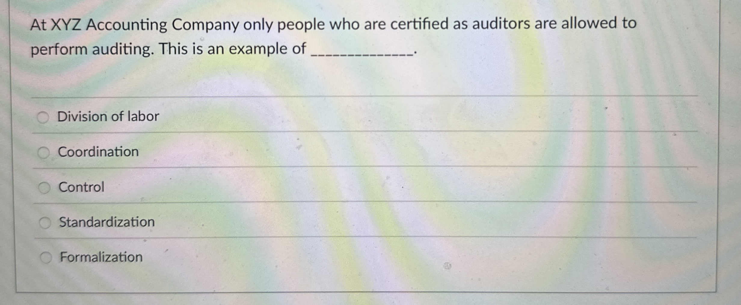 At XYZ Accounting Company only people who are