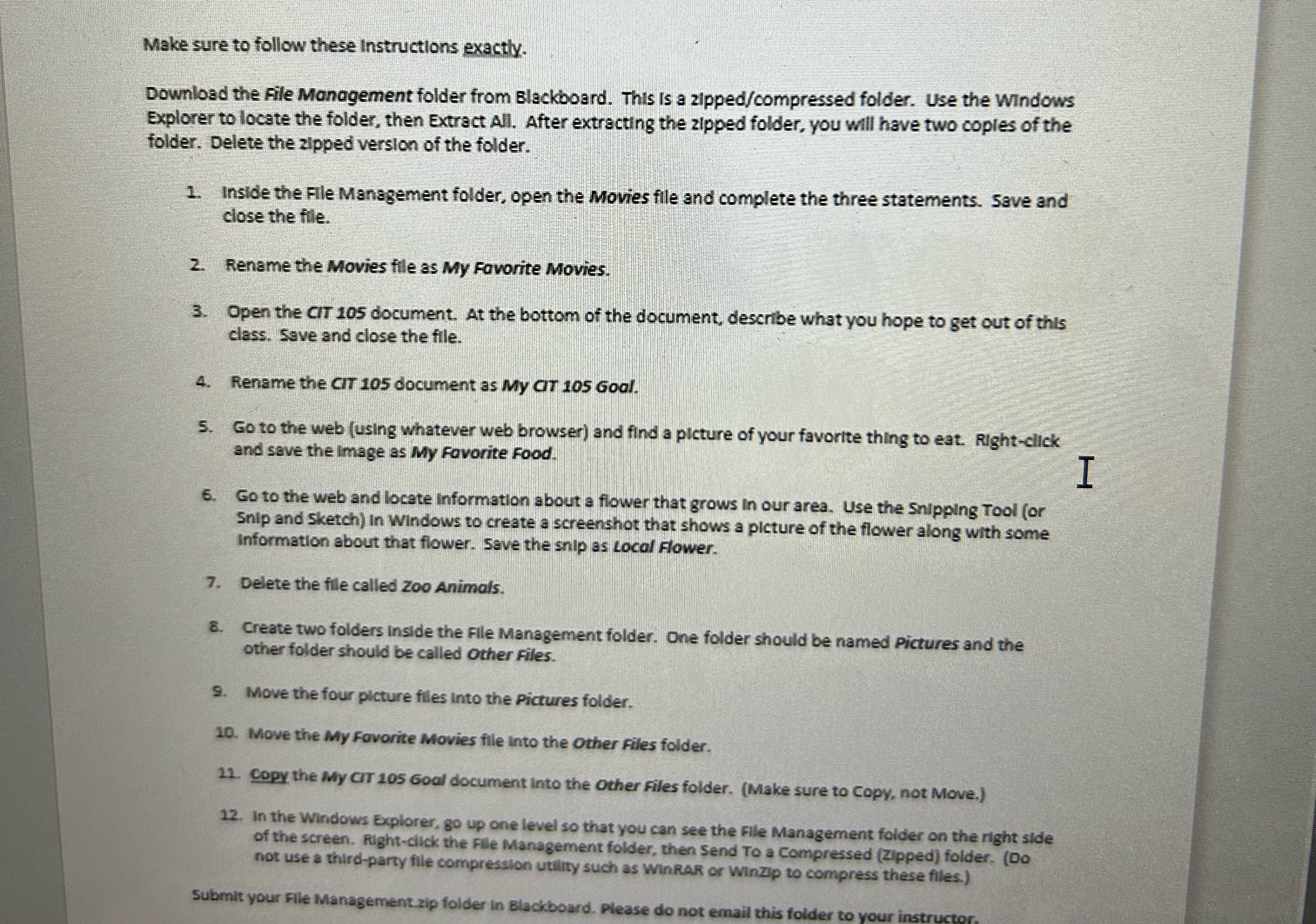 Make sure to follow these instructions exactly.