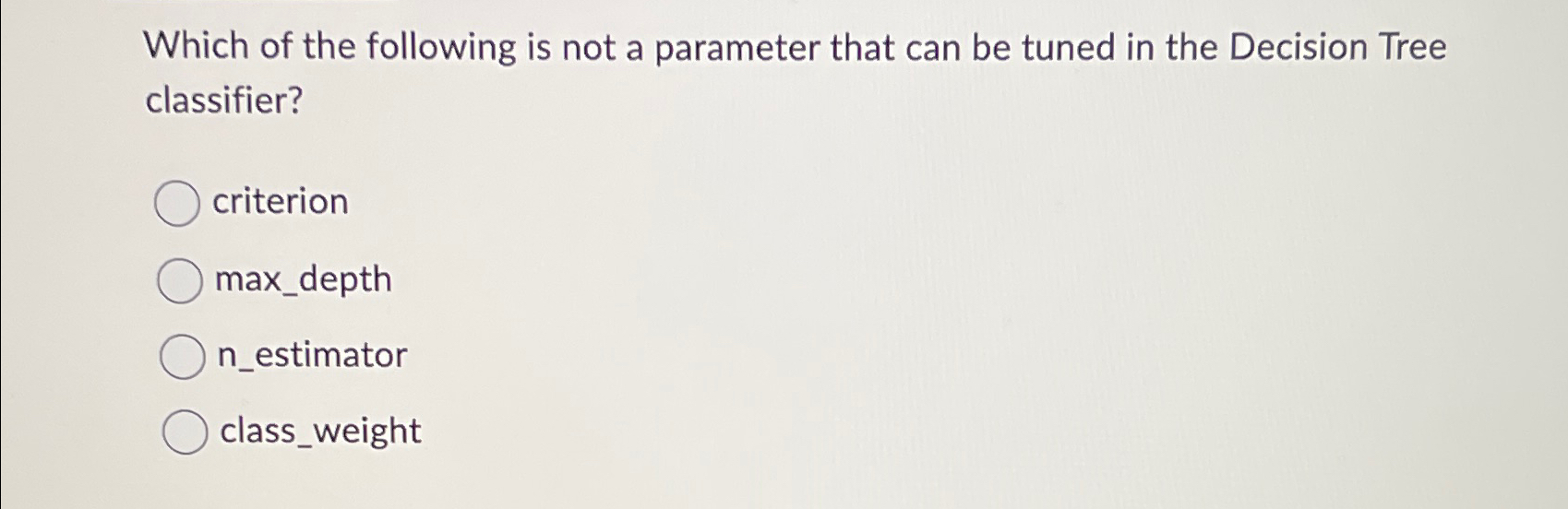 Which of the following is not a parameter that
