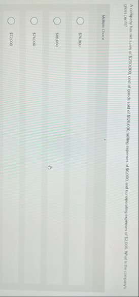A company has net sales of $ 2 0 0 . 0 0 0 , cost