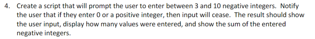 Create a script that will prompt the user to