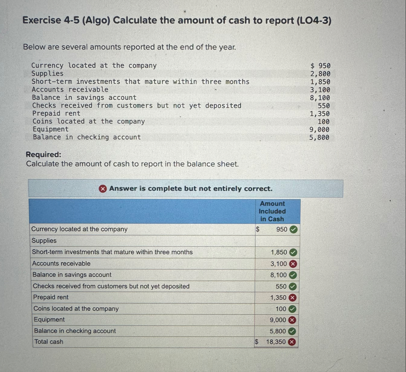 Exercise 4 - 5 ( Algo ) Calculate the amount of