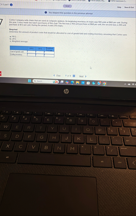 Ch 5 part 1 ( 3 ) Help Sove 8 Exit You skipped