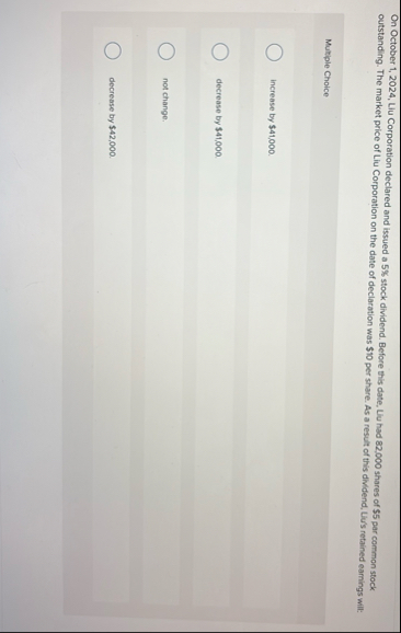 On October 1 , 2 0 2 4 , Liu Corporation declared