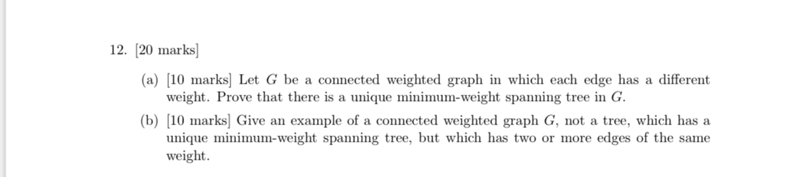 [ 2 0 marks ] ( a ) [ 1 0 marks ] Let G be a