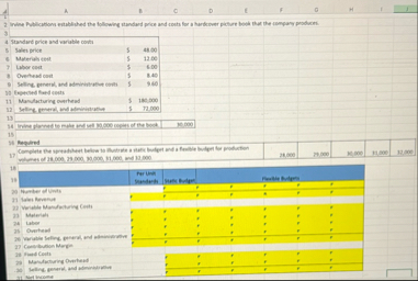 \ table [ [ Tanderd price and variable coith ] ,