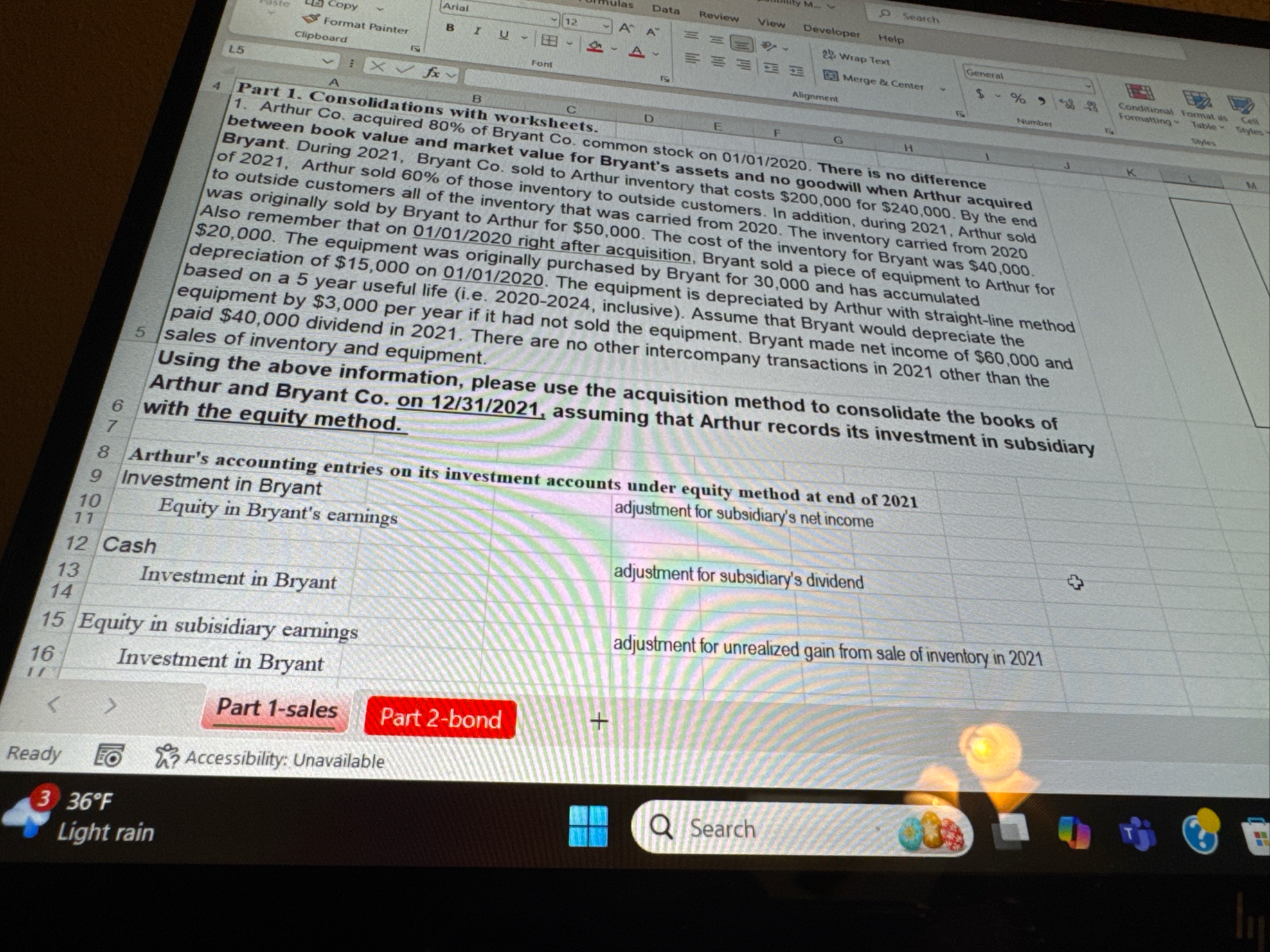 Part 1 . Consolidations with worksheets. between