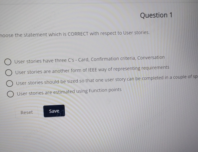 Question 1 hoose the statement which is CORRECT