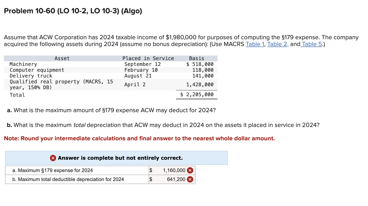 Problem 1 0 - 6 0 ( LO 1 0 - 2 , LO 1 0 - 3 ) (