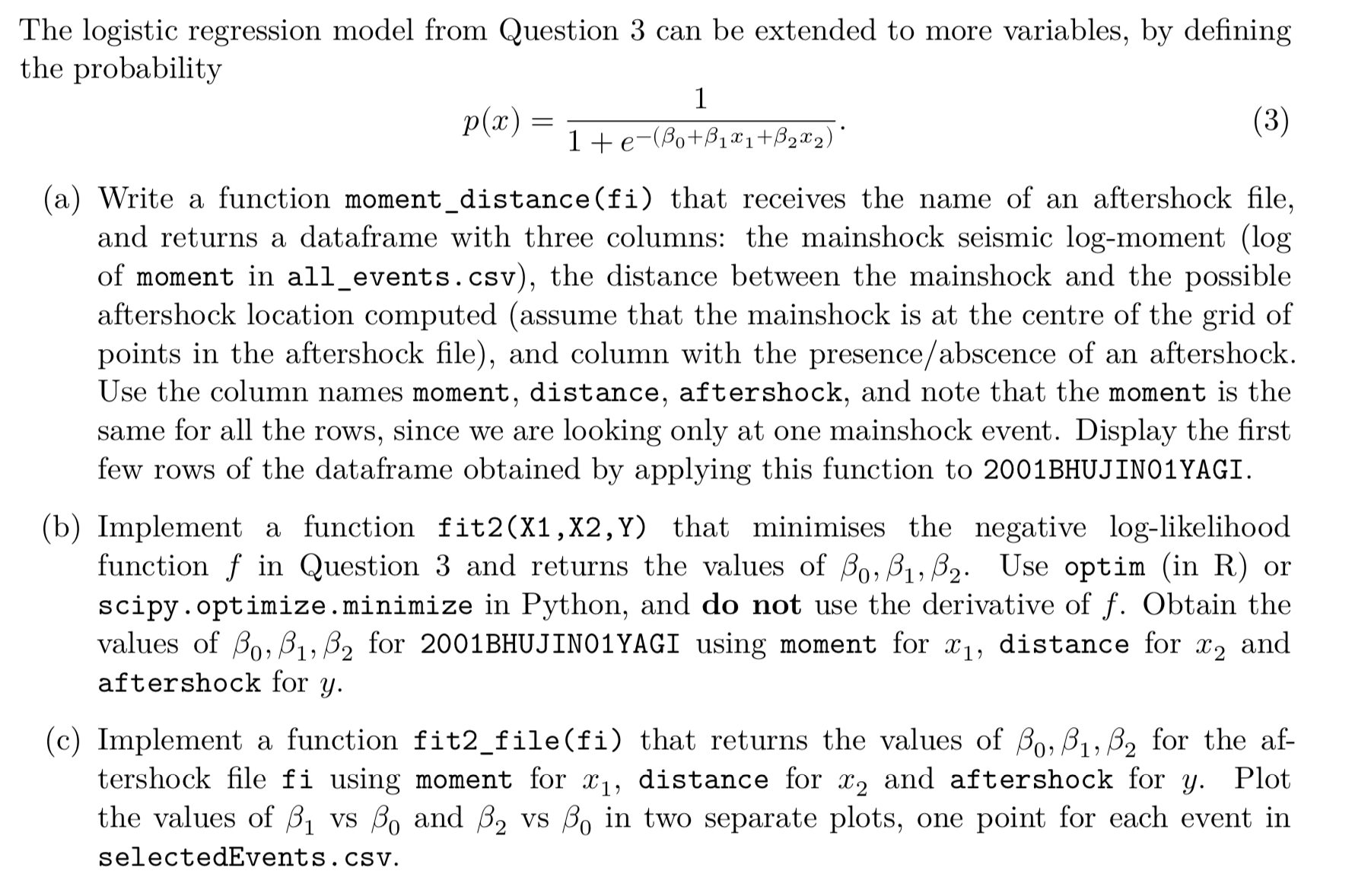 Using R: The logistic regression model from