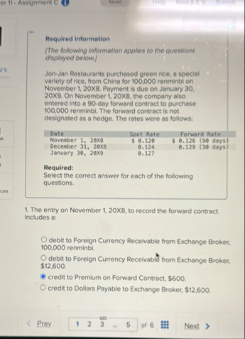 er ill - Assignment C C Sved Required information