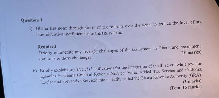 QUESTION The recent tax amendments in Ghana ( 2 0