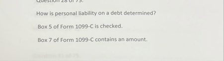 How is personal liability on a debt determined?