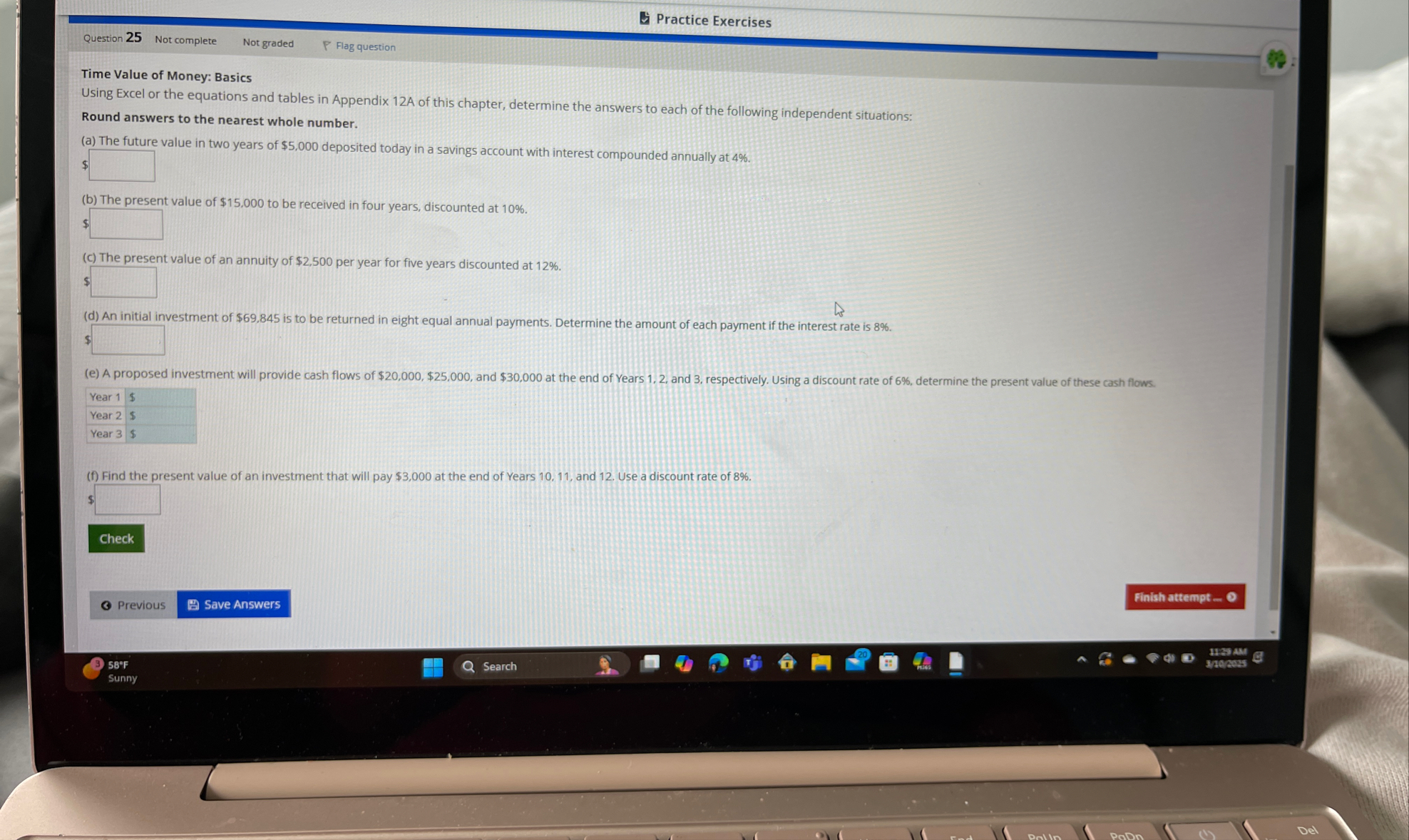 Practice Exercises Question 2 5 Not complete Not