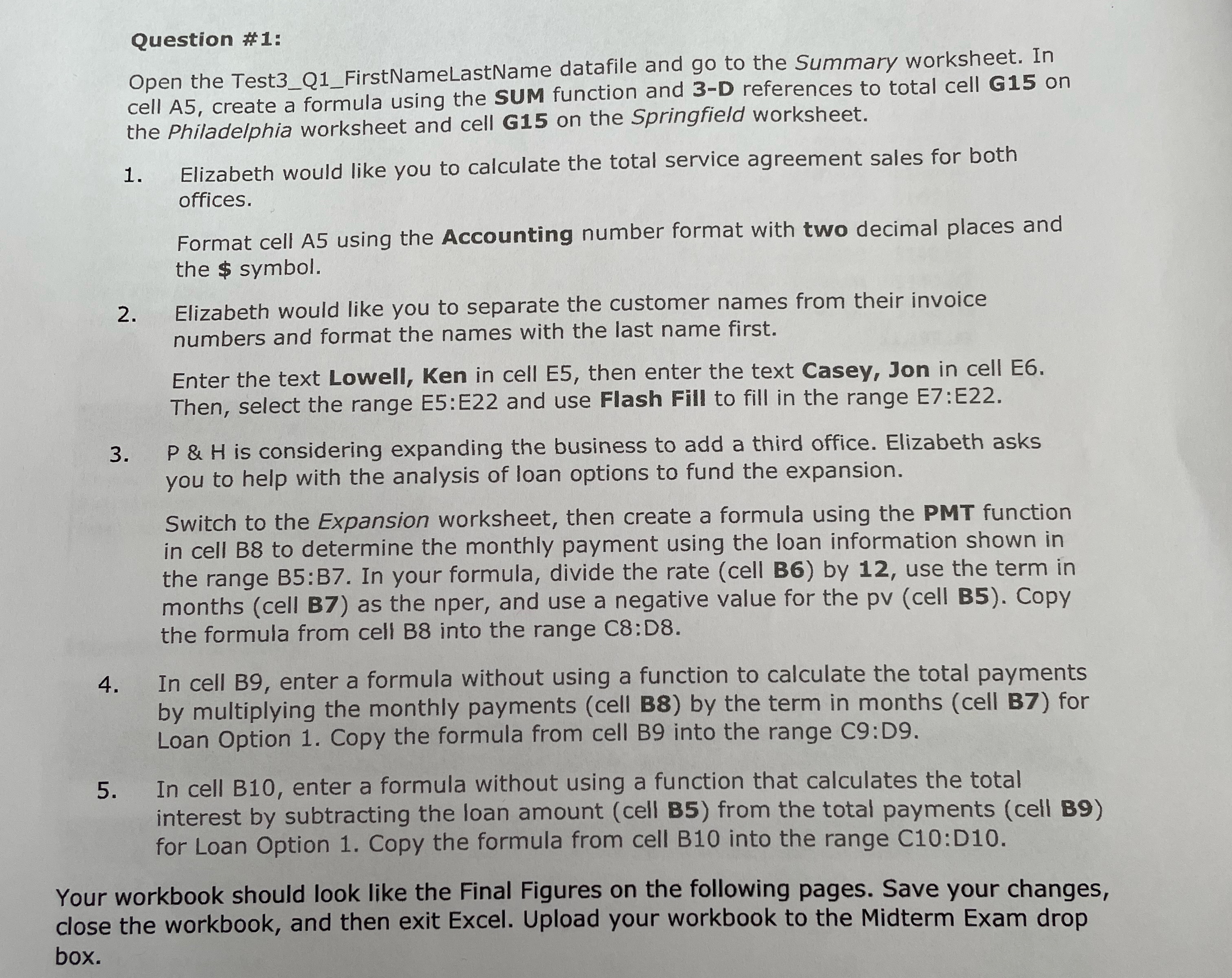 Question # 1 : Open the Test 3 _ Q 1 _