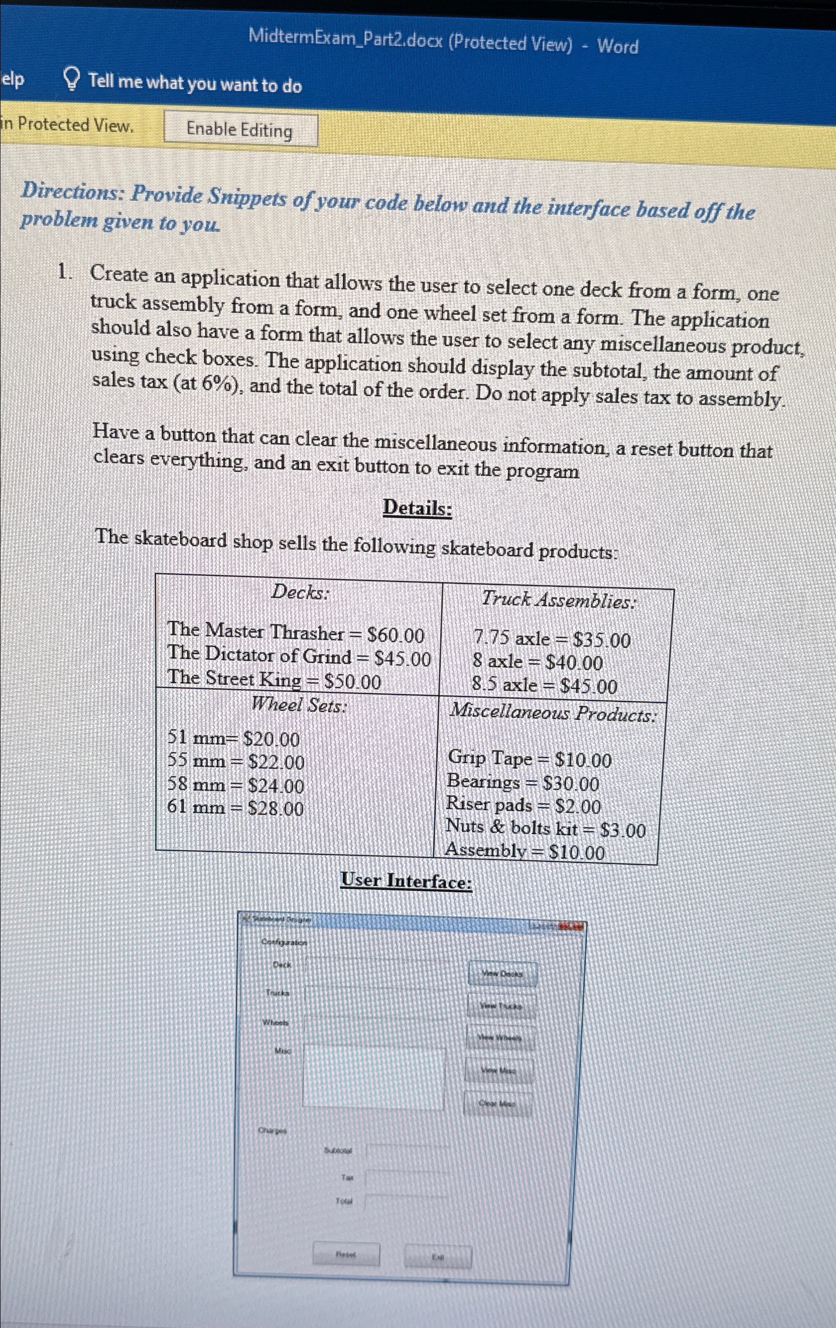 MidtermExam _ Part 2 . dock ( Protected View ) -