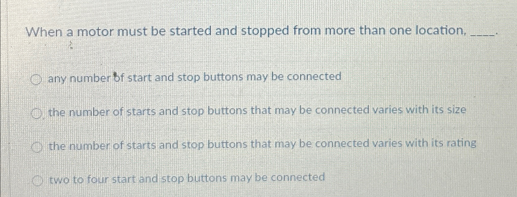 When a motor must be started and stopped from