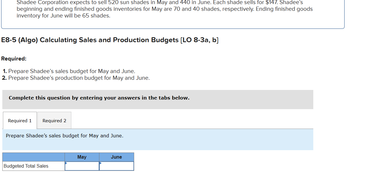 inventory for June will be 6 5 shades. E 8 - 5 (