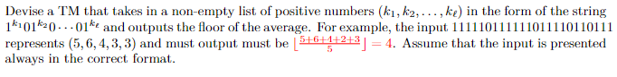 Devise a TM that takes in a non - empty list of