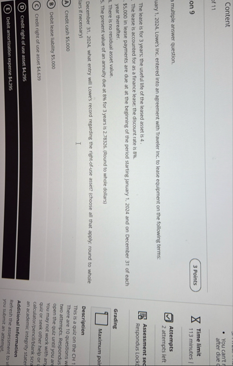 Content f 1 1 3 Points on 9 multiple answer