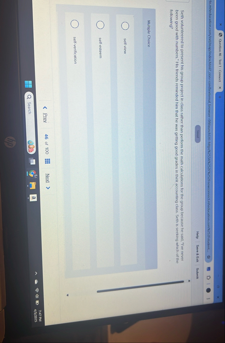 Ouestion 4 6 - Iest 1 - Connect Help feve 5 Foit